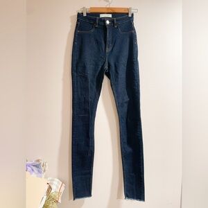 Haikure Dark Wash Raw Hem Jean Size 25